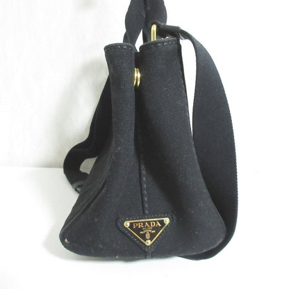 Prada Canapa Canvas 2-Way Tote Shoulder Bag Black — view 4