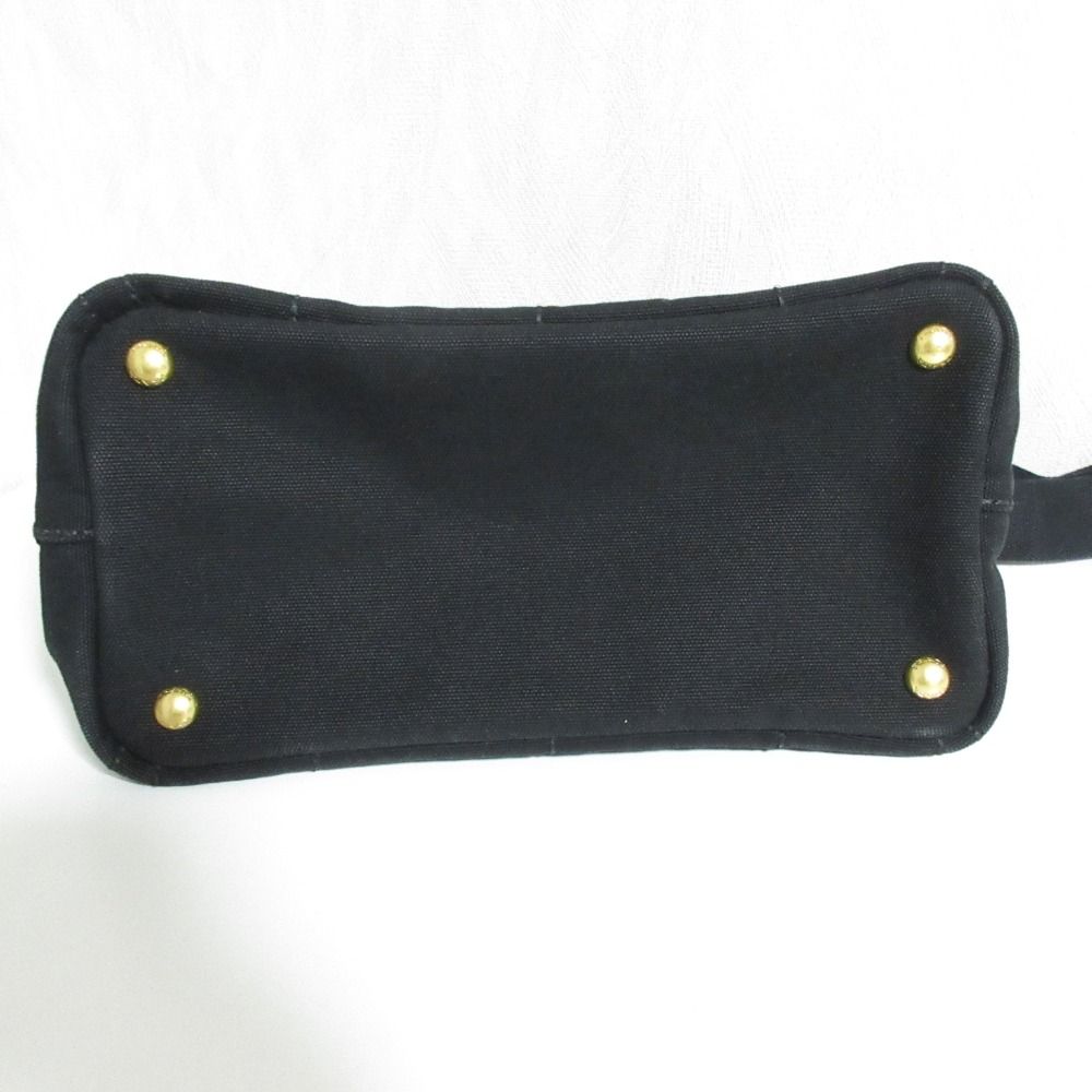 Prada Canapa Canvas 2-Way Tote Shoulder Bag Black — view 5