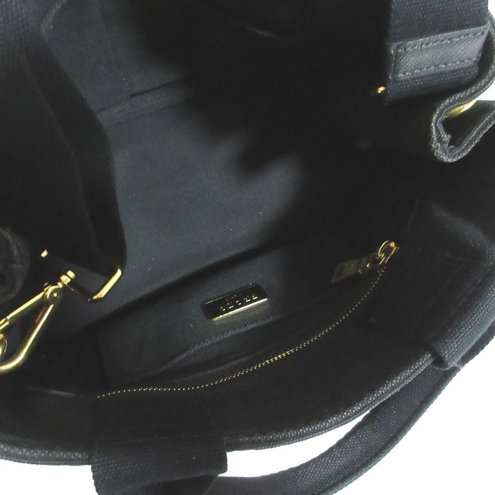 Prada Canapa Canvas 2-Way Tote Shoulder Bag Black — view 6