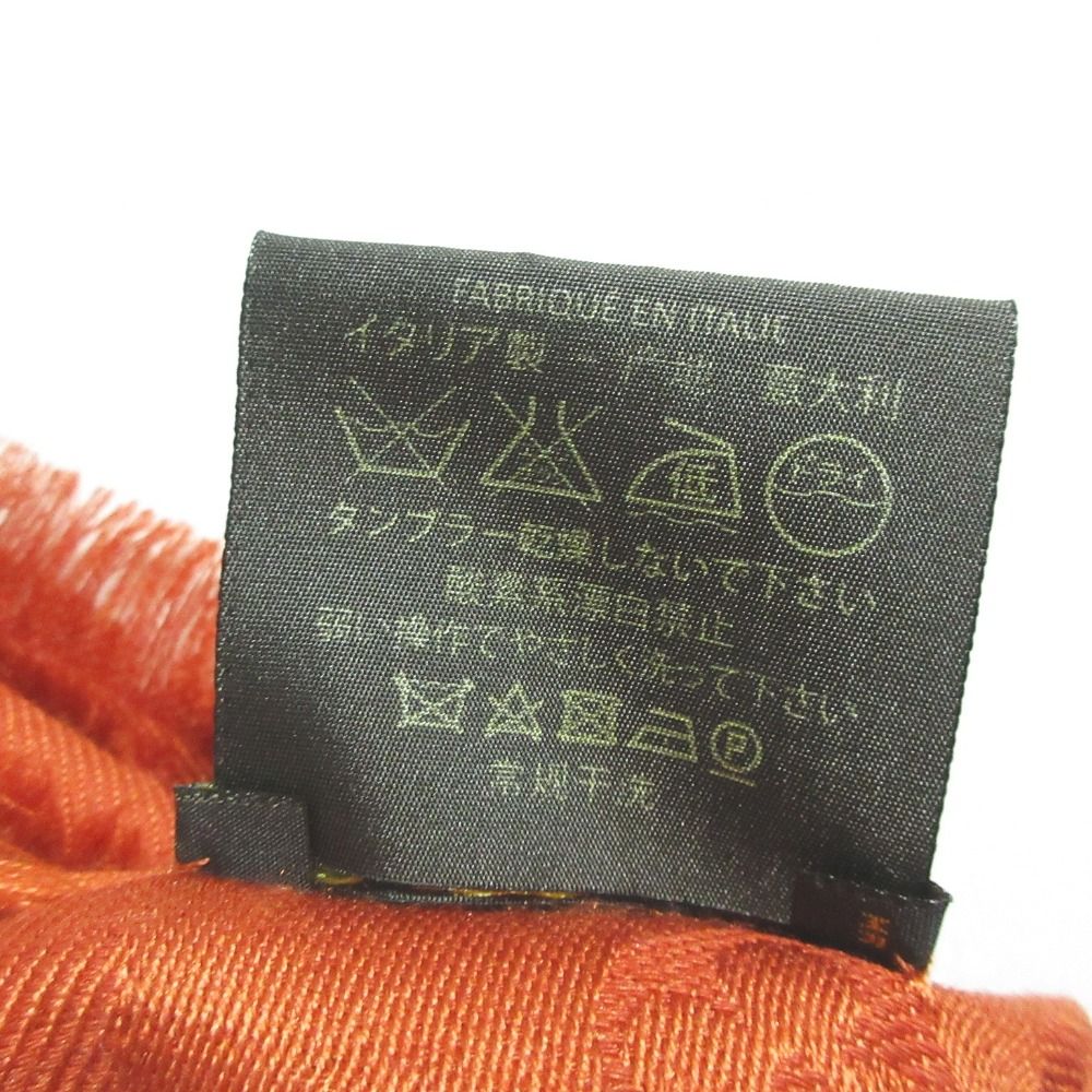 Louis Vuitton Silk Wool Monogram Large Shawl Orange Scarf — view 5