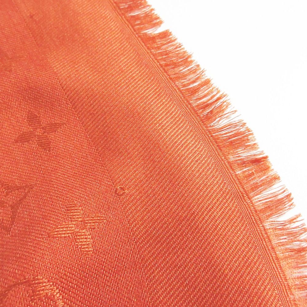 Louis Vuitton Silk Wool Monogram Large Shawl Orange Scarf — view 8