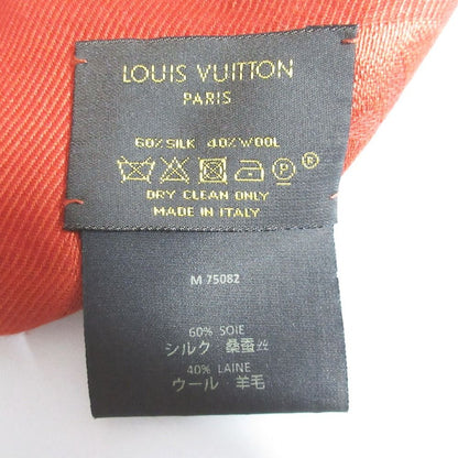 Louis Vuitton Silk Wool Monogram Large Shawl Orange Scarf — view 4