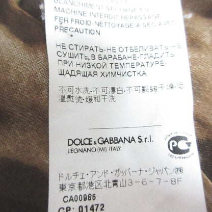 Dolce & Gabbana Leopard Print Silk Blouse with Bowtie 36 Beige Brown — view 8