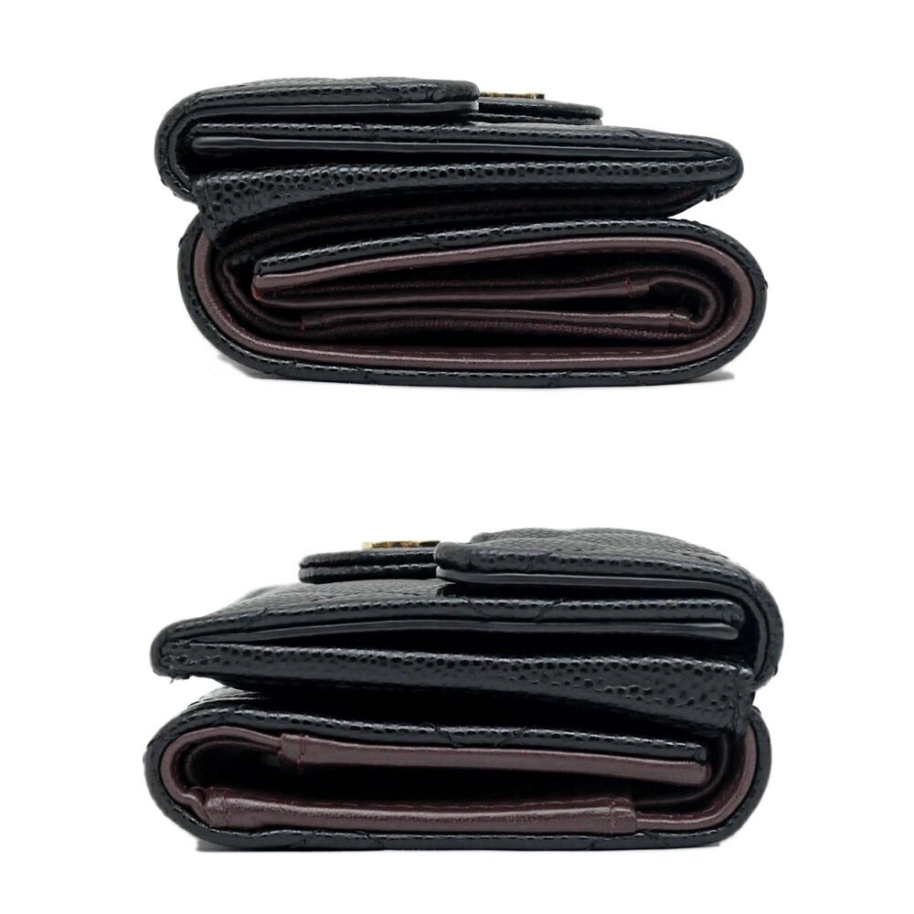 Chanel Classic Small Flap Wallet Caviar Leather Black Trifold Compact — view 4