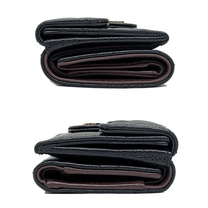 Chanel Classic Small Flap Wallet Caviar Leather Black Trifold Compact — view 4