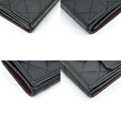 Chanel Classic Small Flap Wallet Caviar Leather Black Trifold Compact — view 5