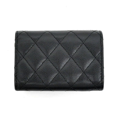 Chanel Classic Small Flap Wallet Caviar Leather Black Trifold Compact — view 2