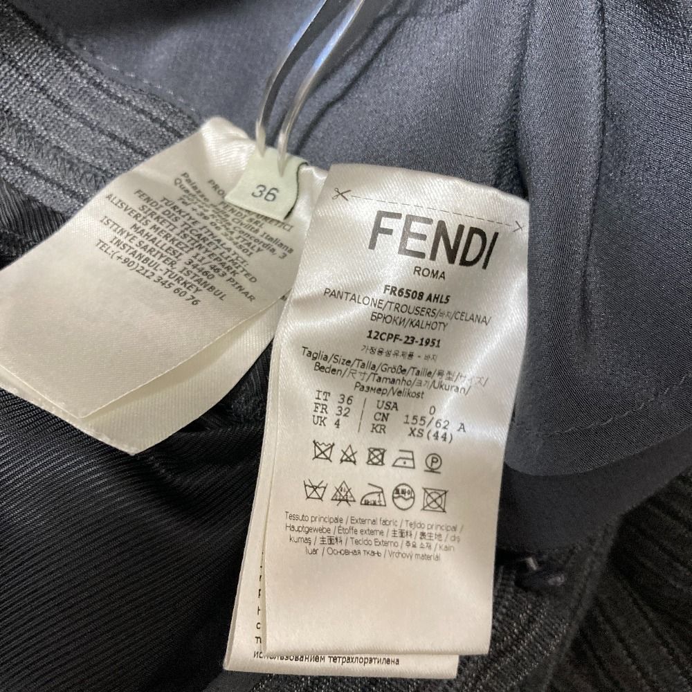 Fendi Wide Leg Trousers Pants 36 Gray — view 6