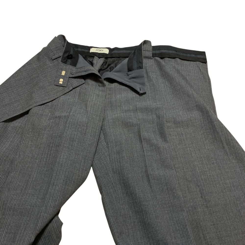 Fendi Wide Leg Trousers Pants 36 Gray — view 3