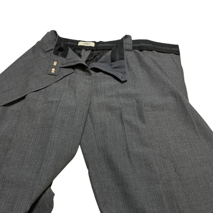 Fendi Wide Leg Trousers Pants 36 Gray — view 3