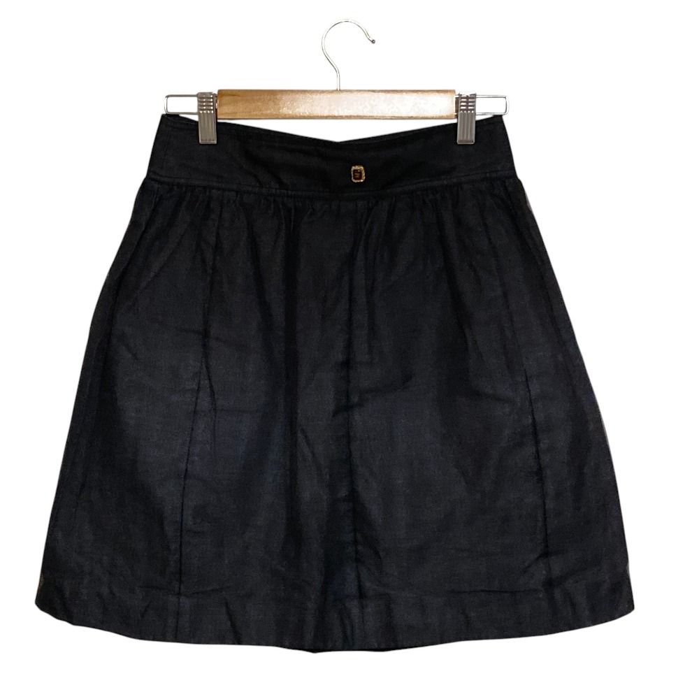 Chanel Cotton Silk Mini Skirt 40 Black — view 2
