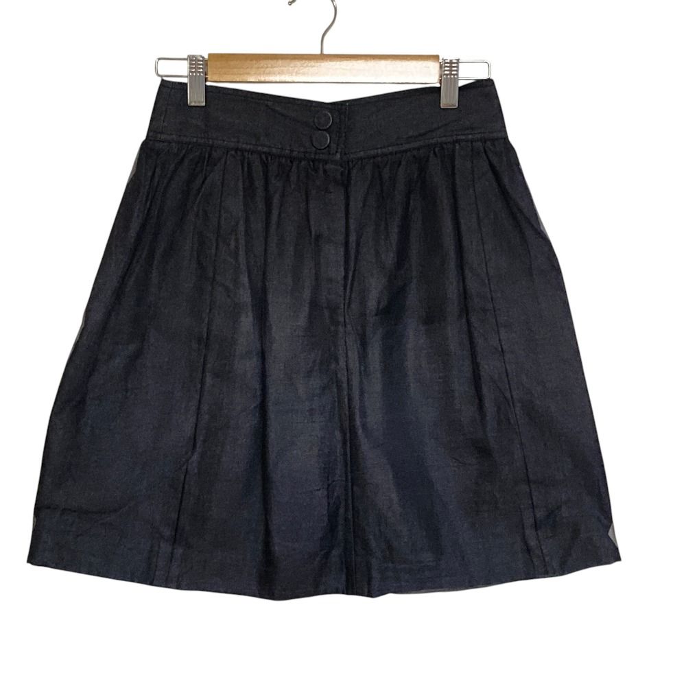 Chanel Cotton Silk Mini Skirt 40 Black