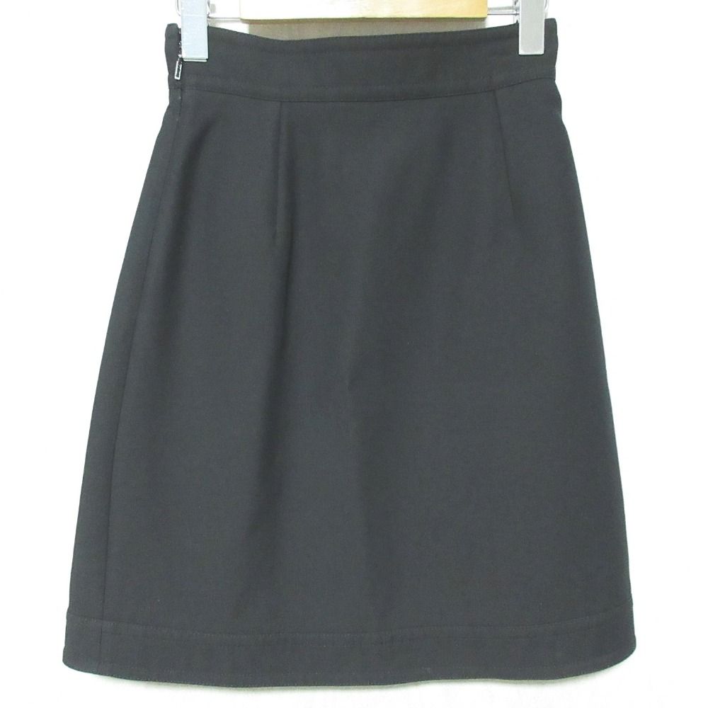 Gucci GG Pearl Button Silk Blend Wrap Skirt 36 Black — view 2