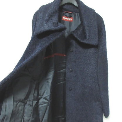 Max Mara Maxmara Studio Alpaca Shagi Coat 40 Navy — view 5