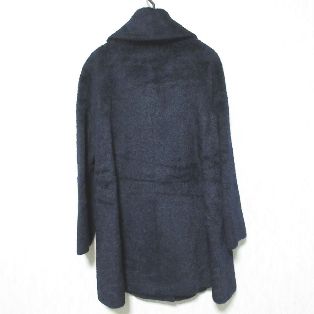 Max Mara Maxmara Studio Alpaca Shagi Coat 40 Navy — view 2