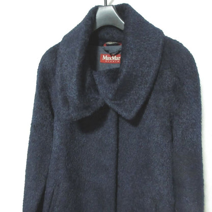 Max Mara Maxmara Studio Alpaca Shagi Coat 40 Navy — view 3