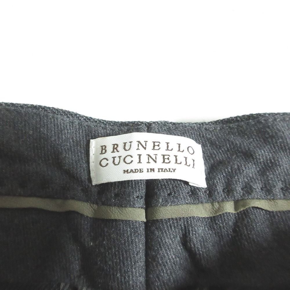 Brunello Cucinelli Moniere Decoration Stretch Tapered Trousers Pants 40 Dark — view 6