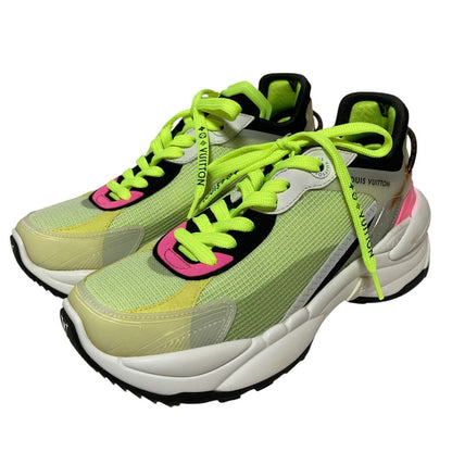 Louis Vuitton Run Away Line Mesh Sneakers 35.5 Yellow Neon