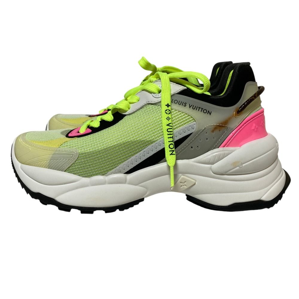 Louis Vuitton Run Away Line Mesh Sneakers 35.5 Yellow Neon — view 2
