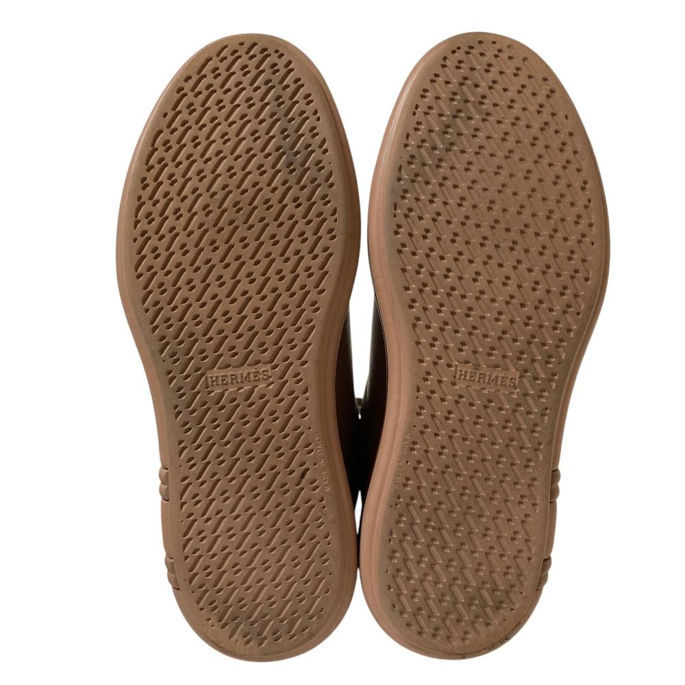 Hermes Happy Low Cut Platform Leather Sneakers 36.5 Beige — view 5
