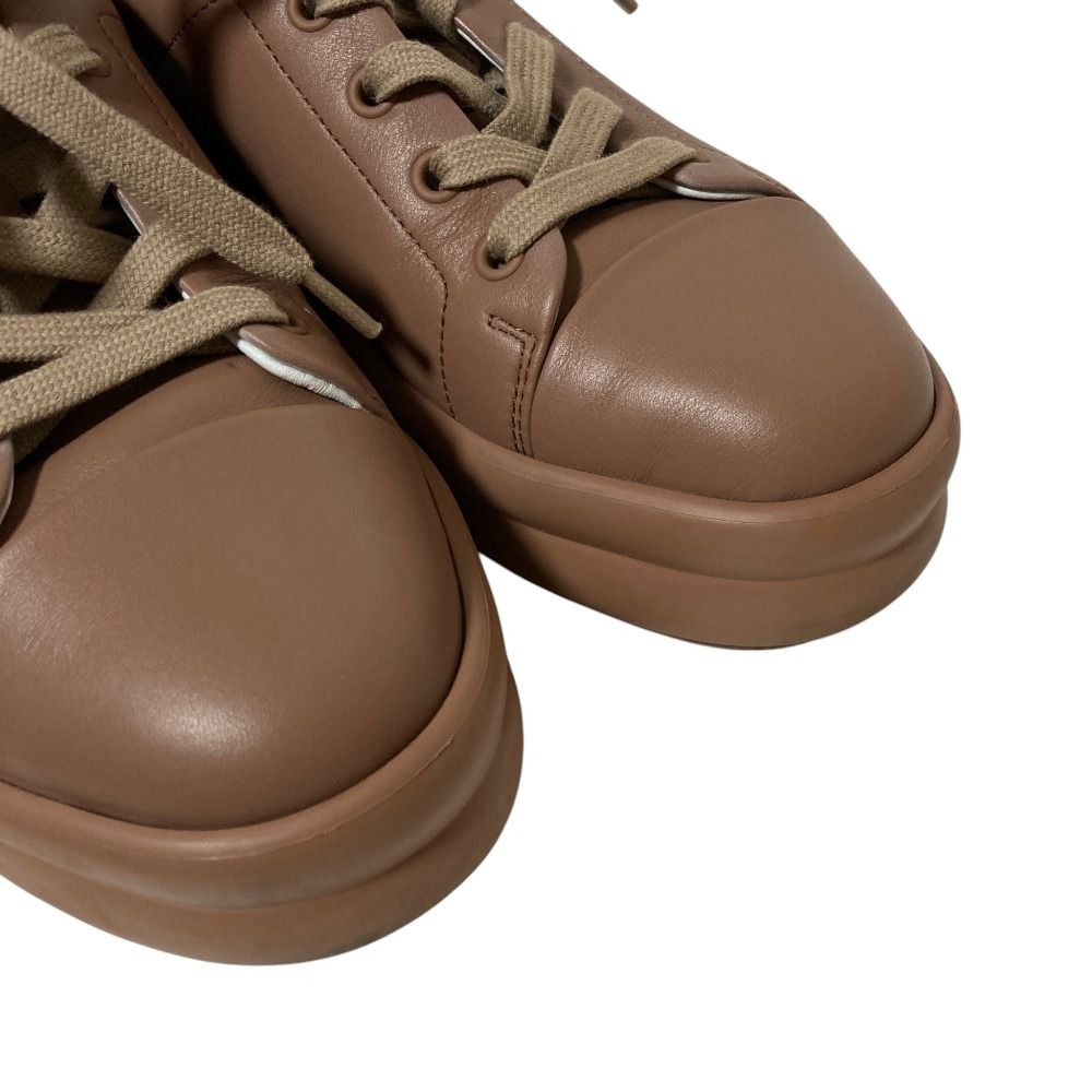 Hermes Happy Low Cut Platform Leather Sneakers 36.5 Beige — view 6