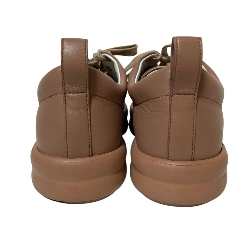 Hermes Happy Low Cut Platform Leather Sneakers 36.5 Beige — view 3