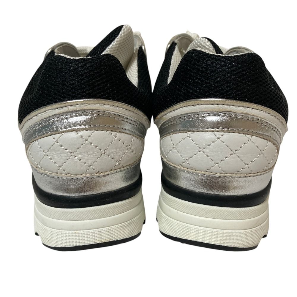 Chanel CC Logo Suede Leather Mesh Sneakers 36 Black White — view 3