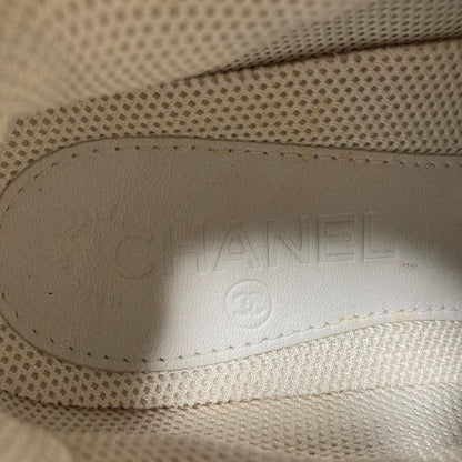 Chanel CC Logo Suede Leather Mesh Sneakers 36 Black White — view 9