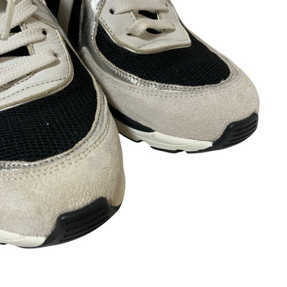Chanel CC Logo Suede Leather Mesh Sneakers 36 Black White — view 6