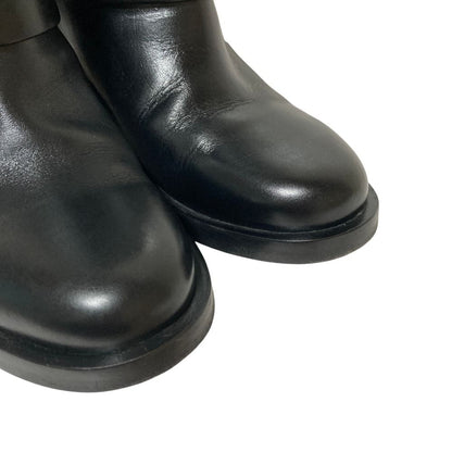 Chanel Camellia Leather Short Boots 36.5 Black — view 6
