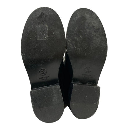 Chanel Camellia Leather Short Boots 36.5 Black — view 5
