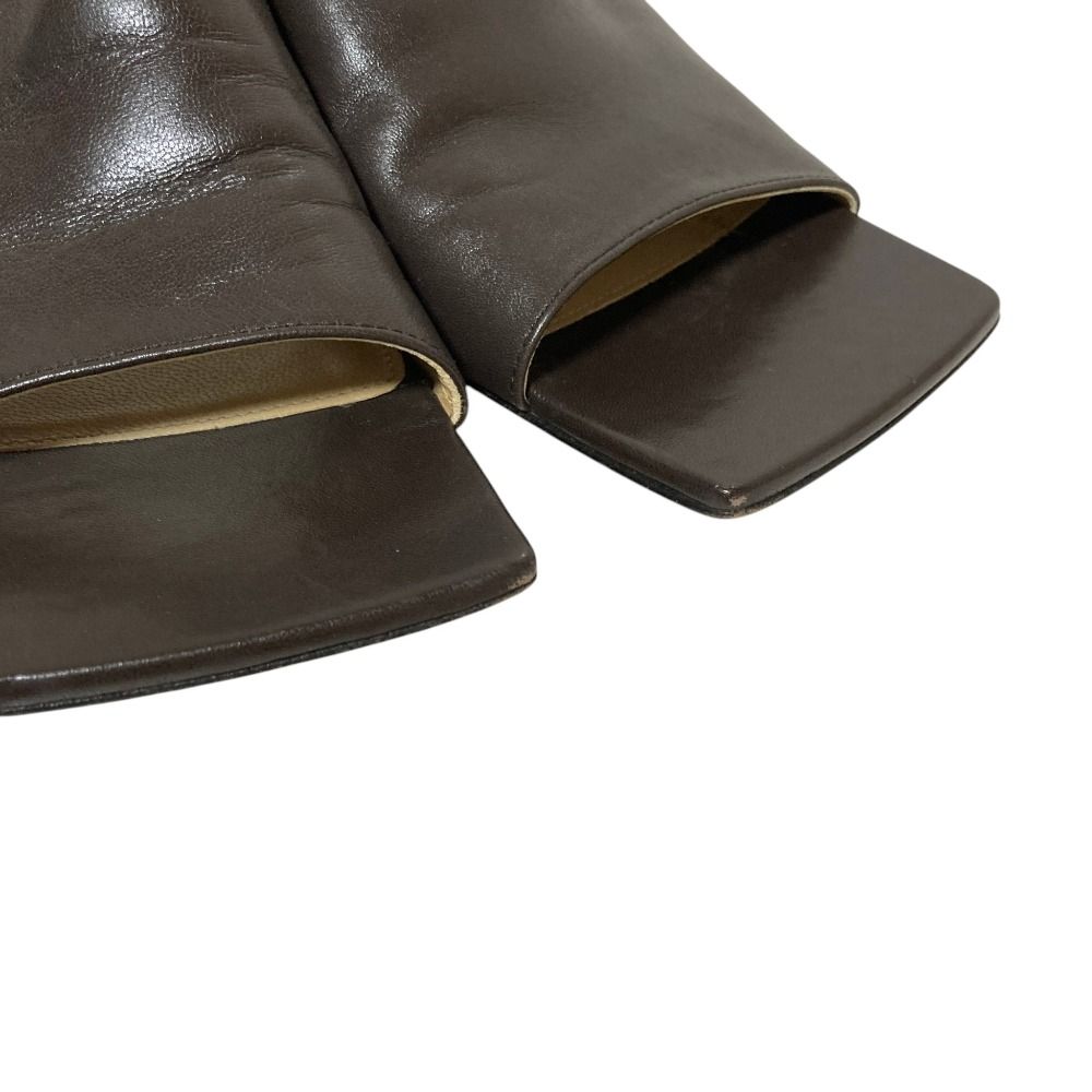 Bottega Veneta Square Toe Open Sandals 37.5 Brown — view 6