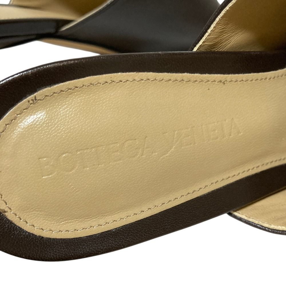 Bottega Veneta Square Toe Open Sandals 37.5 Brown — view 7