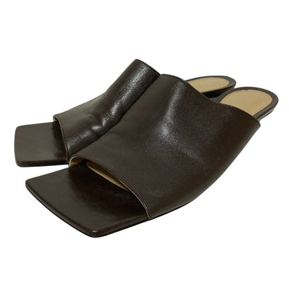 Bottega Veneta Square Toe Open Sandals 37.5 Brown