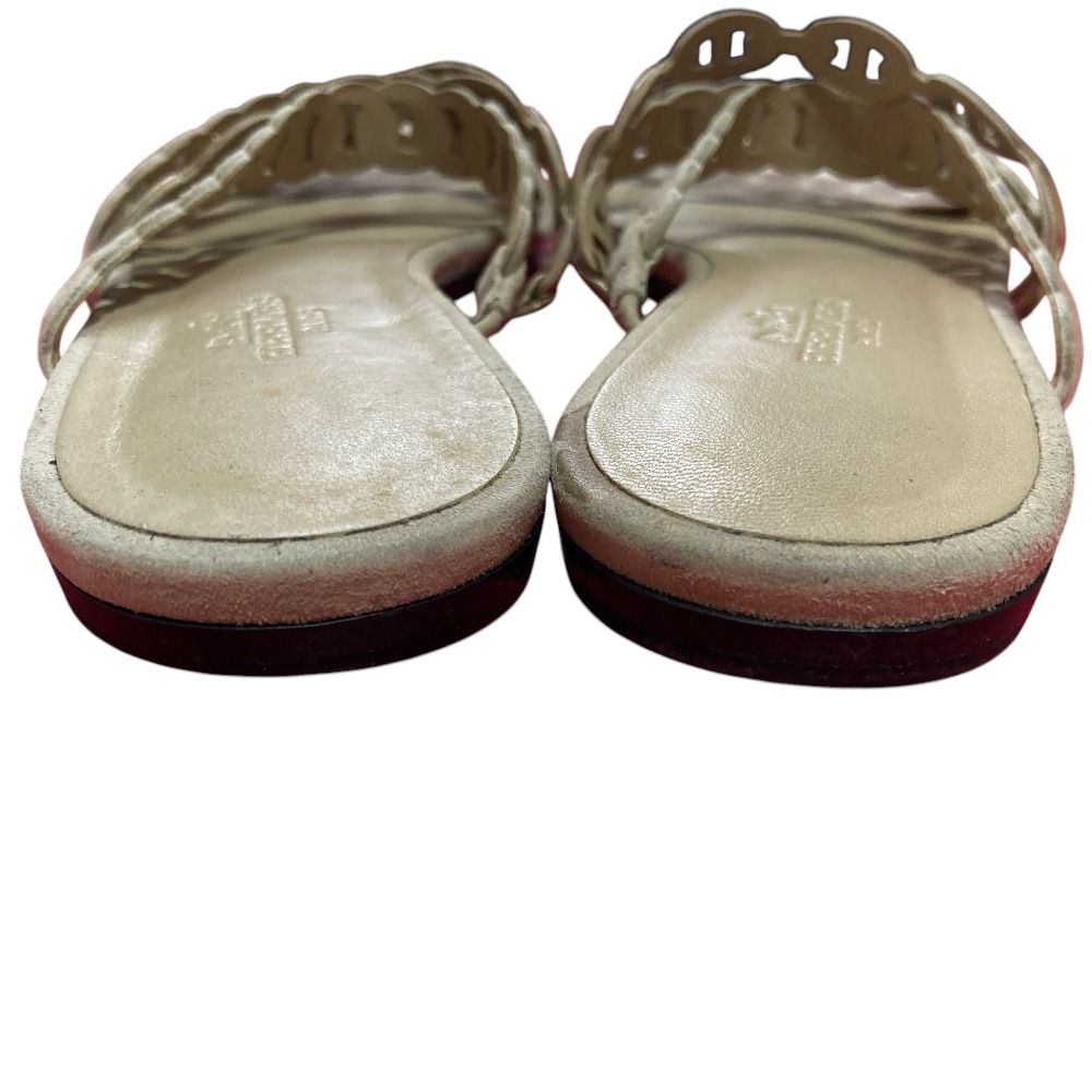 Hermes Chaine D'ancre Strap Flat Sandals 35 Beige — view 3