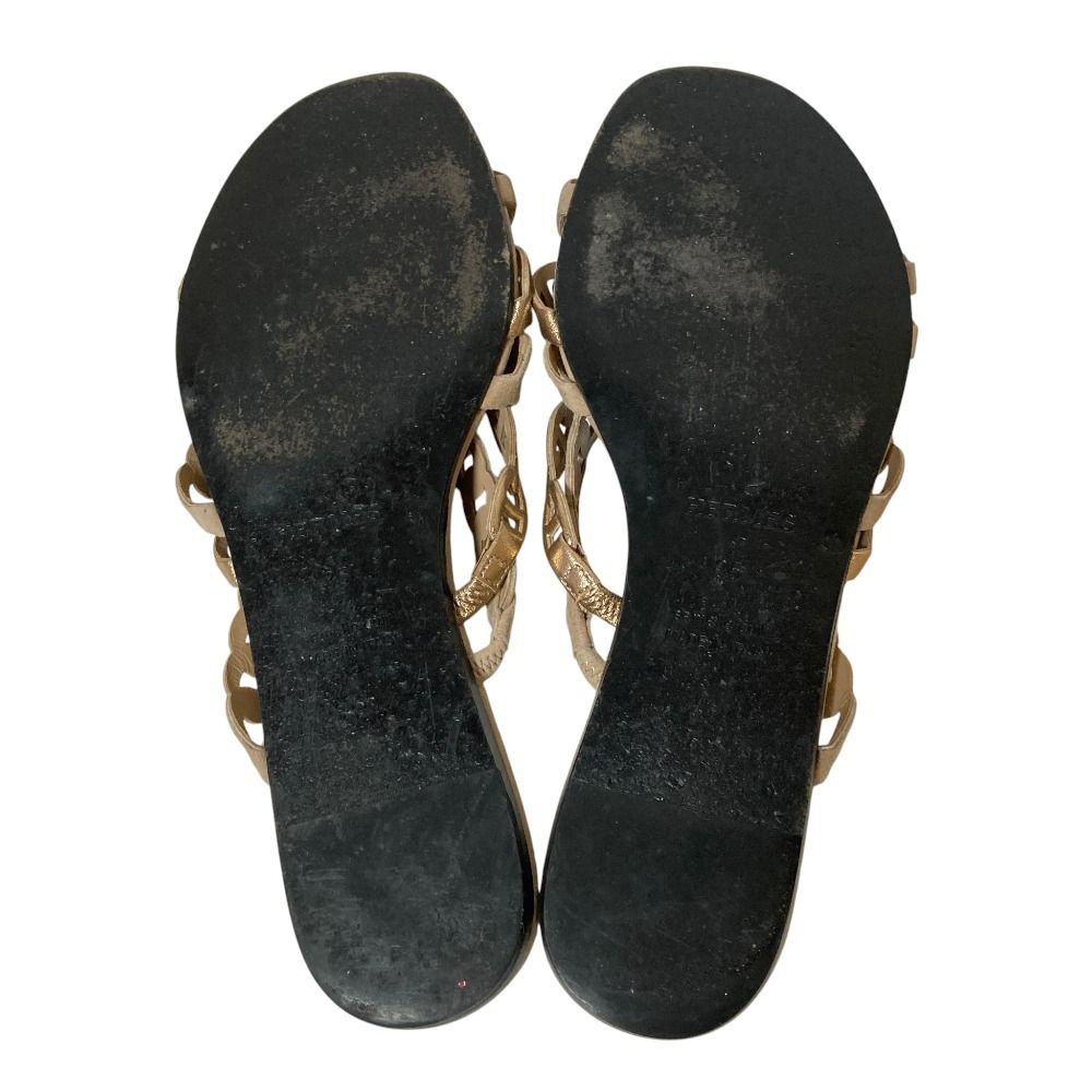 Hermes Chaine D'ancre Strap Flat Sandals 35 Beige — view 5