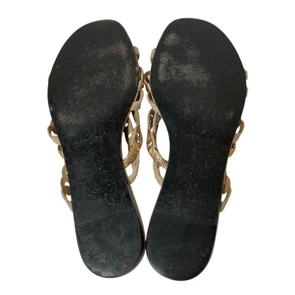Hermes Chaine D'ancre Strap Flat Sandals 35 Beige — view 5