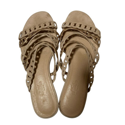 Hermes Chaine D'ancre Strap Flat Sandals 35 Beige — view 4
