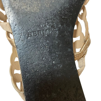 Hermes Chaine D'ancre Strap Flat Sandals 35 Beige — view 7
