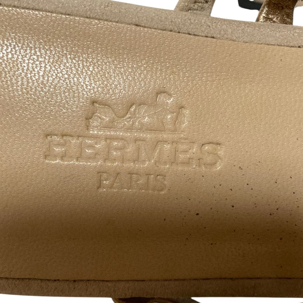 Hermes Chaine D'ancre Strap Flat Sandals 35 Beige — view 8