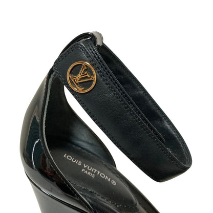 Louis Vuitton Stella Line Ankle Strap Wedge Sole Sandals 35 Black — view 7
