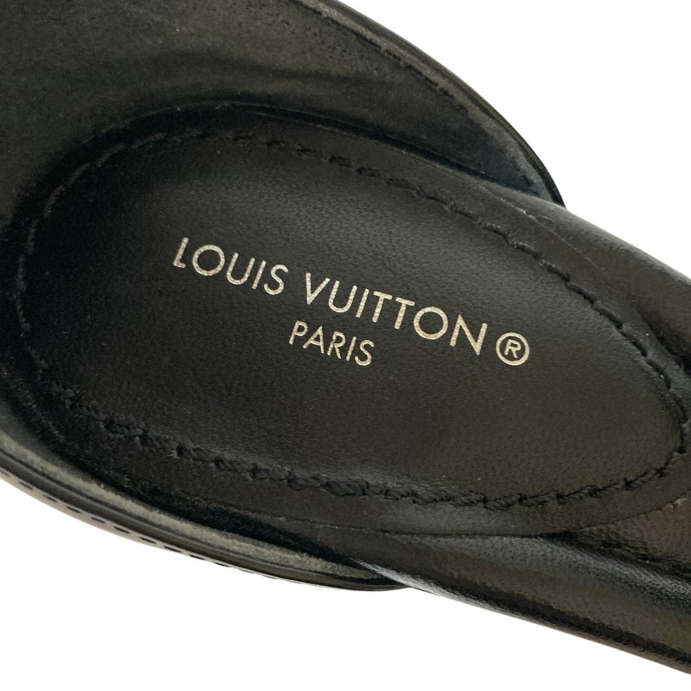 Louis Vuitton Stella Line Ankle Strap Wedge Sole Sandals 35 Black — view 8