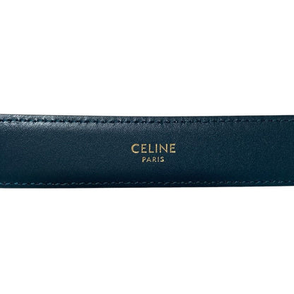 Celine Triomphe Leather Belt 80 Navy — view 4