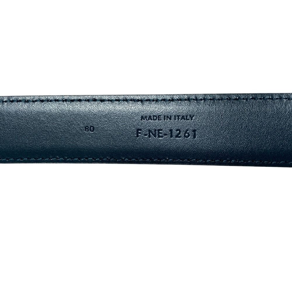 Celine Triomphe Leather Belt 80 Navy — view 5