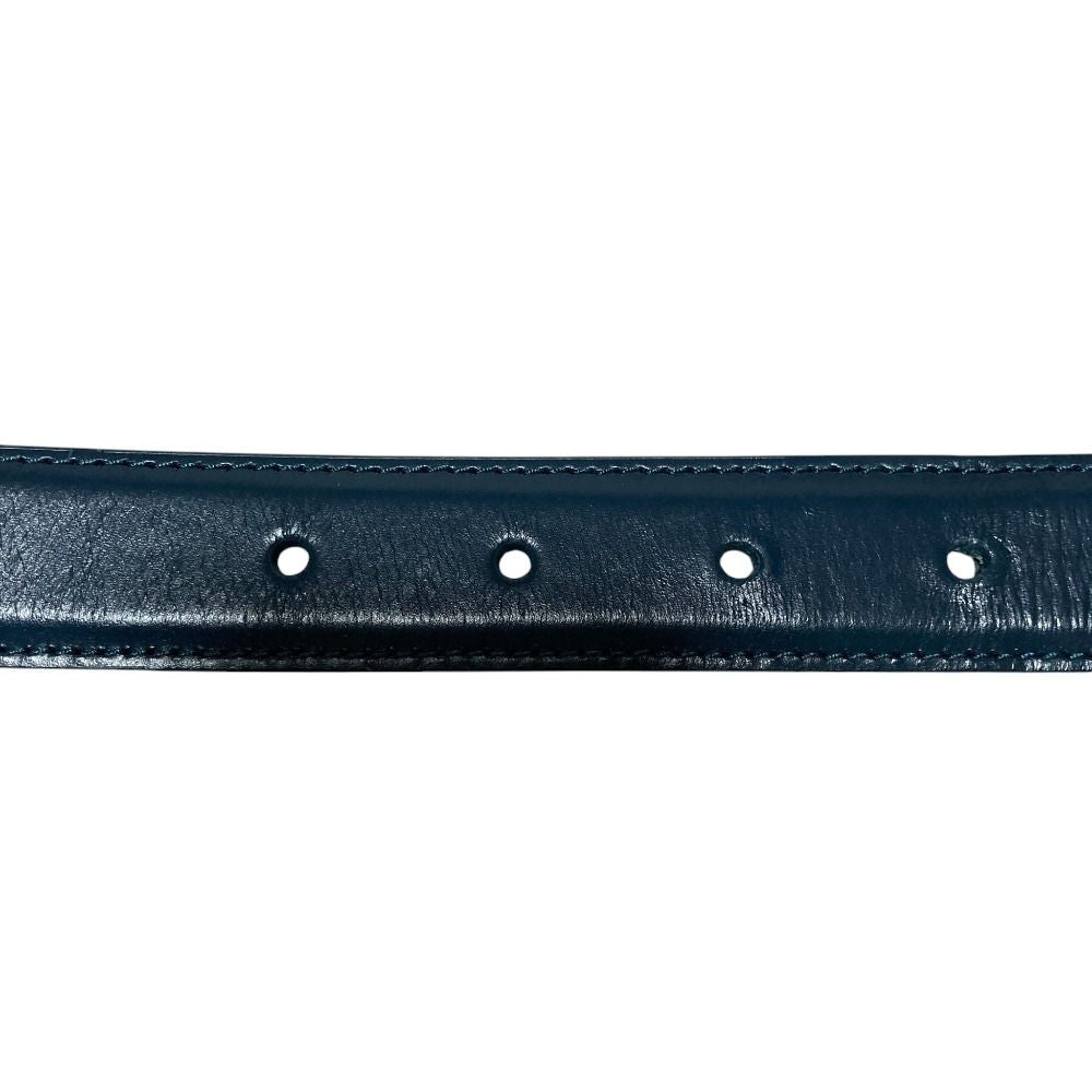 Celine Triomphe Leather Belt 80 Navy — view 9