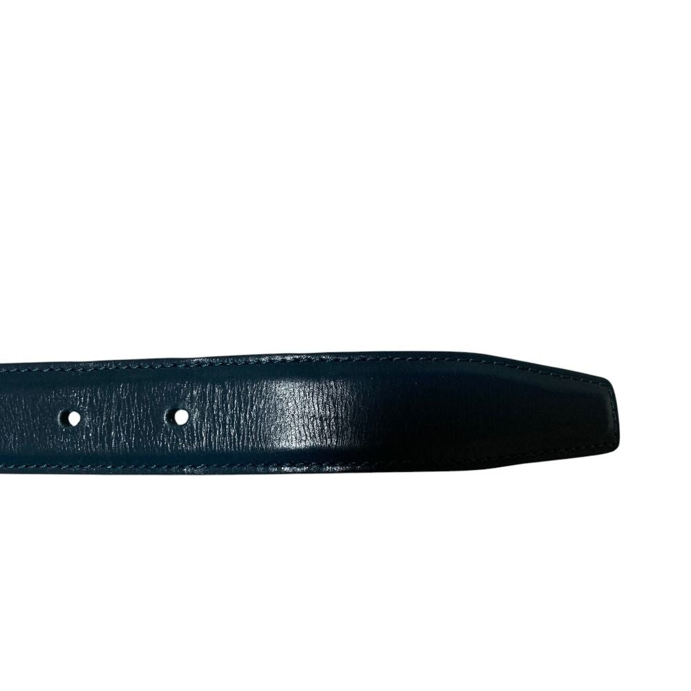 Celine Triomphe Leather Belt 80 Navy — view 8