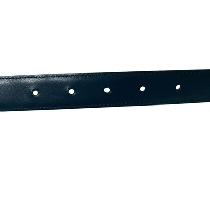 Celine Triomphe Leather Belt 80 Navy — view 7