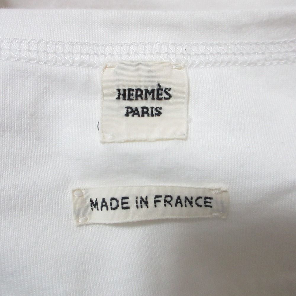 Hermes Embroidered Pocket T-Shirt 36 White — view 5