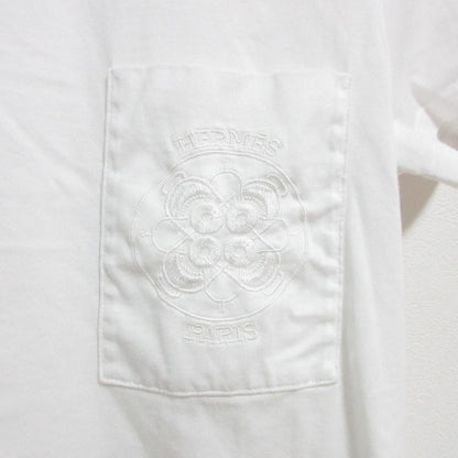 Hermes Embroidered Pocket T-Shirt 36 White — view 4