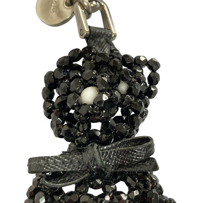 Prada Beads Bear Charm Key Holder Black — view 5